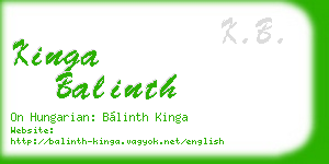 kinga balinth business card