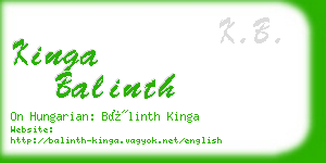 kinga balinth business card